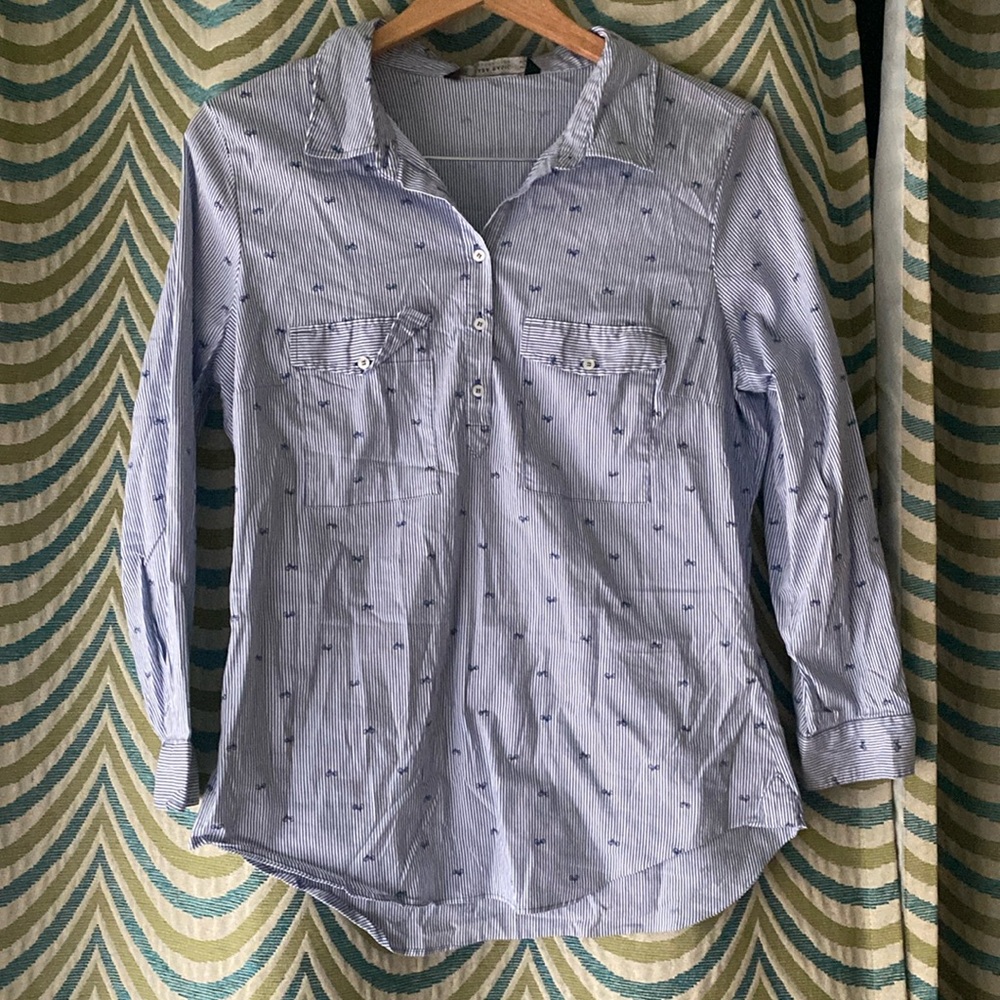 Zara bike striped button down